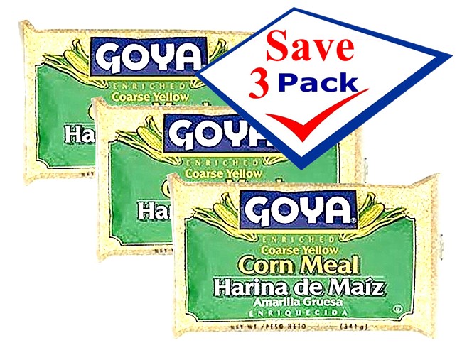 Goya harina de maiz Amarilla Gruesa 12 oz Pack of 3